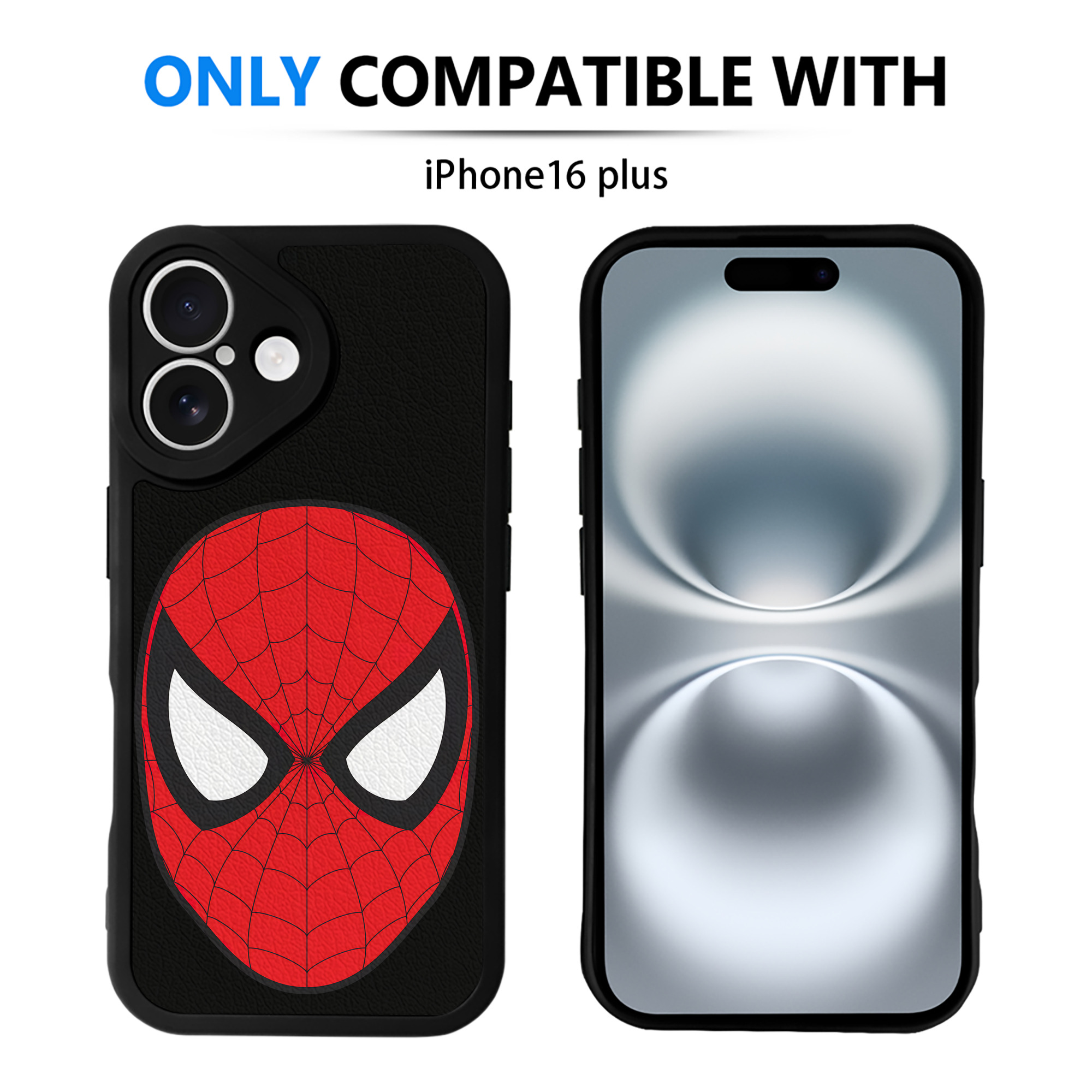 （画像用） Spider Man スパイダーマン 【iPhone 16シリーズ対応】シリコンスマホケース（レザー調） 材質：シリコン